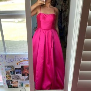 Pink ball gown prom dress